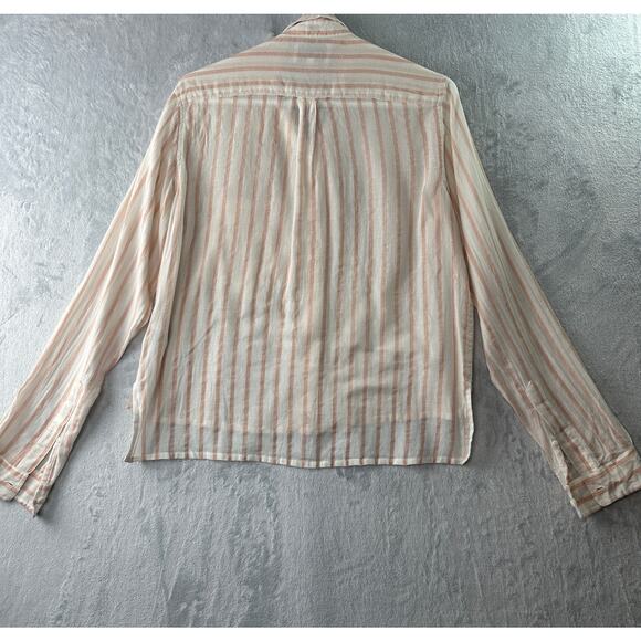 Current/Elliott “The Georgia” White & Pink Striped Shirt – Size 1 - Picture 4 of 7